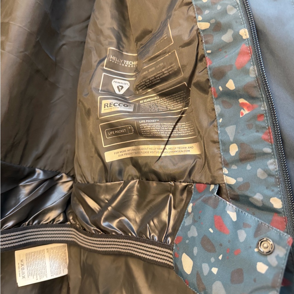 NWT Helly Hansen Men's Ski Jacket - Midnight Blue with Pattern - Picture 6 of 13